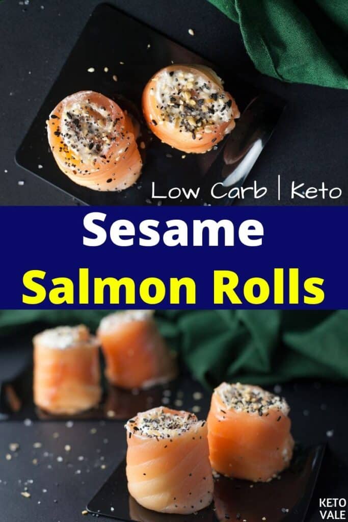 keto sesame salmon roll