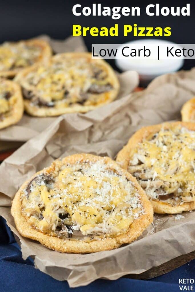 low carb collagen cloud bread pizzas