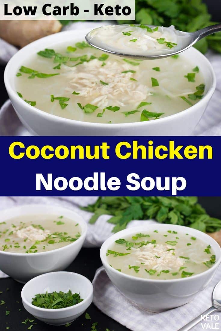 low carb coconut chicken noodle soup