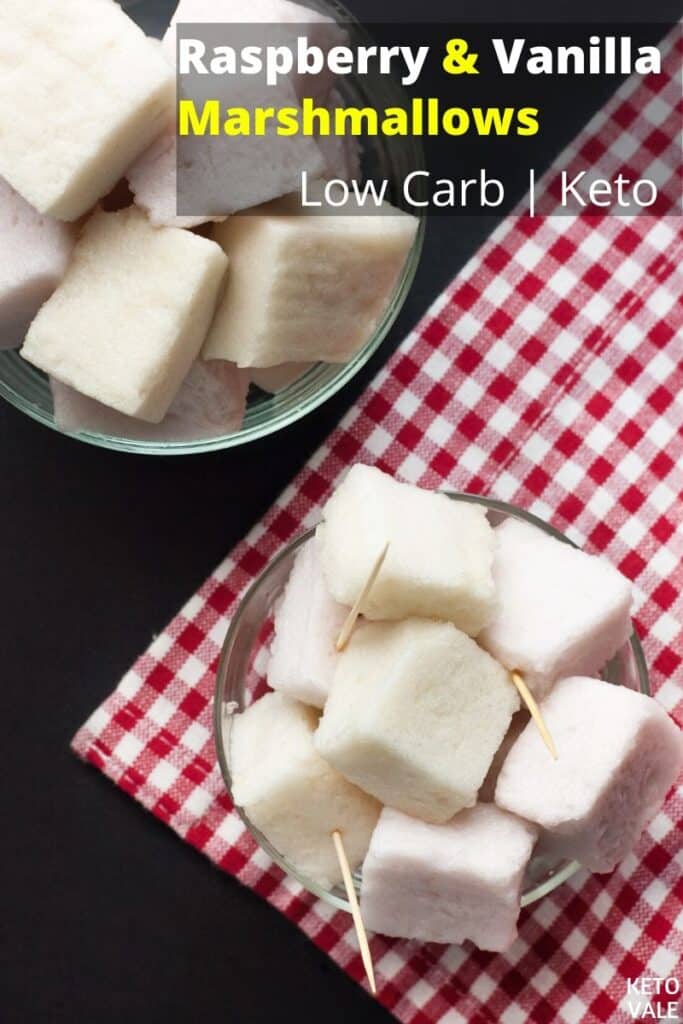 low carb raspberry and vanilla marshmallows