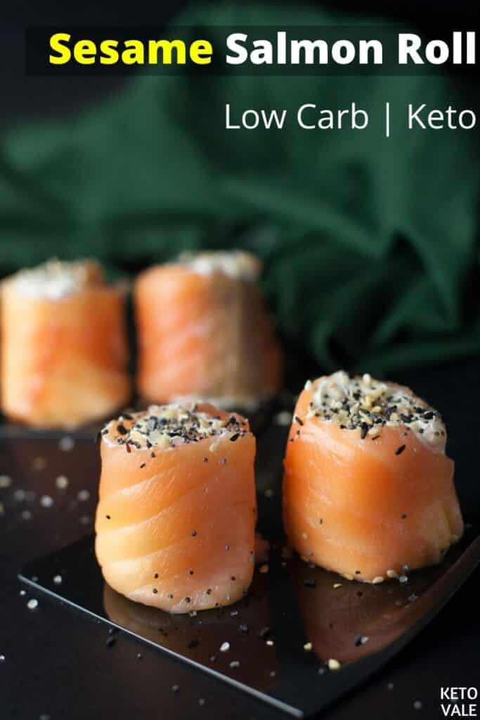 low carb sesame salmon roll