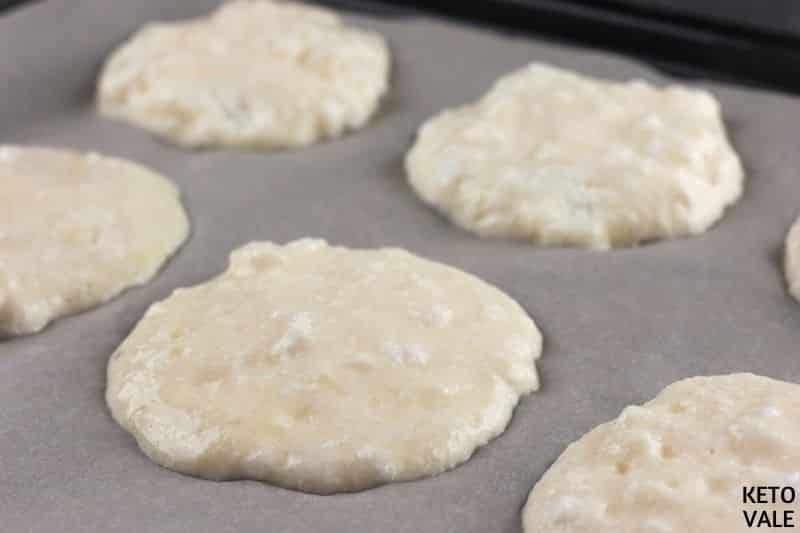 scoop batter on tray