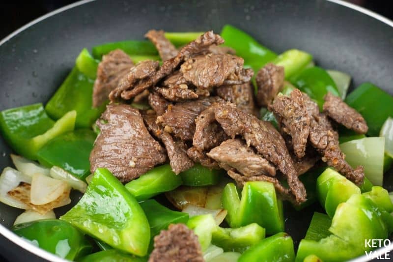 add beef to green pepper