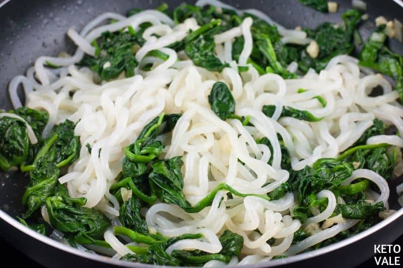 add cooked shirataki noodles