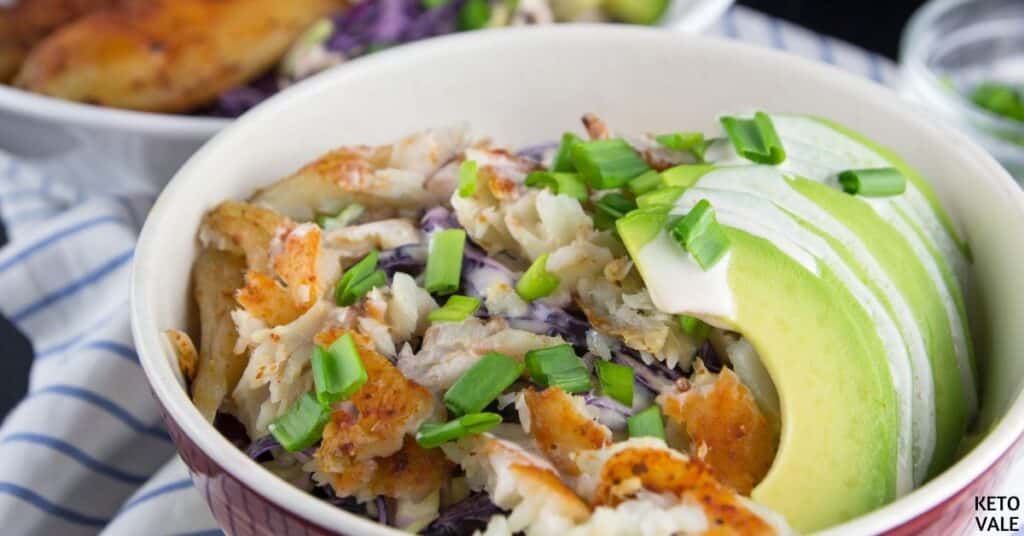 Easy Keto Cabbage Fish Taco Bowls Low Carb Recipe KetoVale