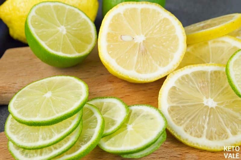 cut lime lemon slices