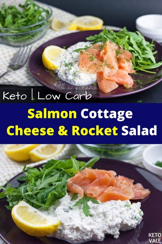 keto salmon cottage cheese and rocket salad