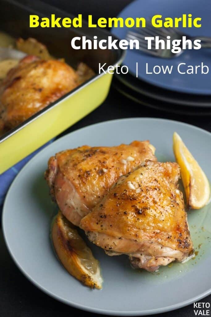 low carb baked lemon garlic chicken thighs