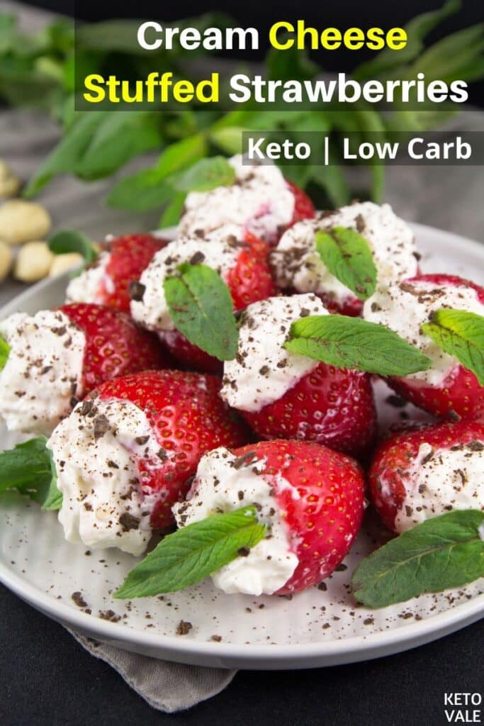 low carb cream cheese stuffed strawberries