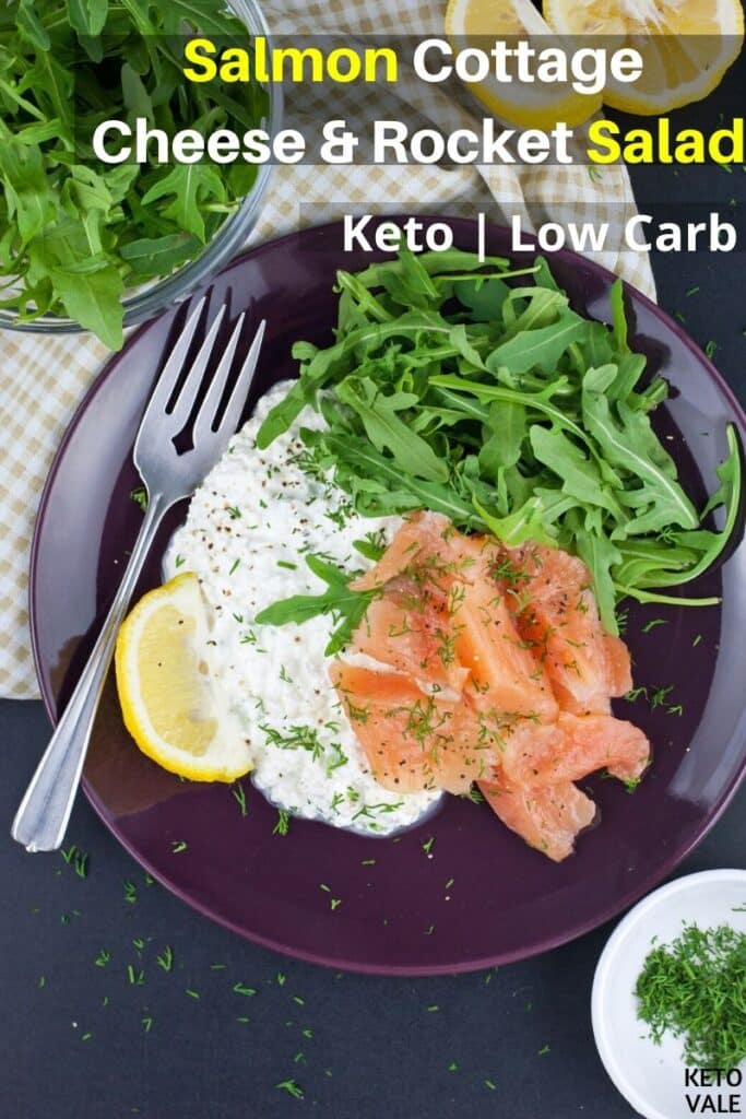 low carb salmon cottage cheese and rocket salad