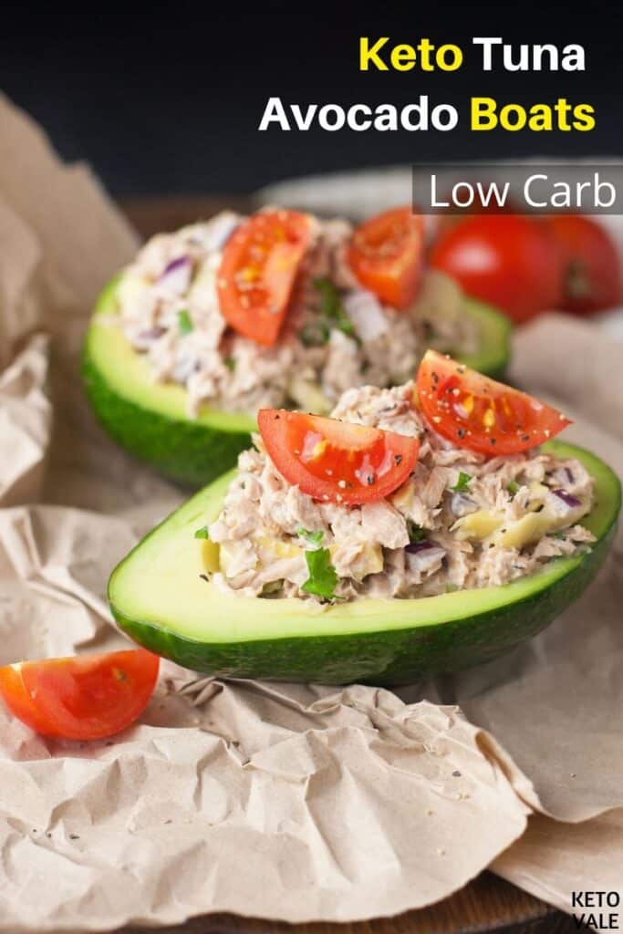 low carb tuna avocado boats