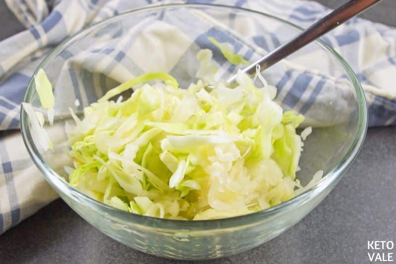 mix shredded cabbage sauerkraut