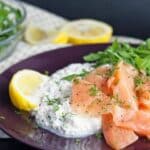 salmon cottage cheese and rocket salad