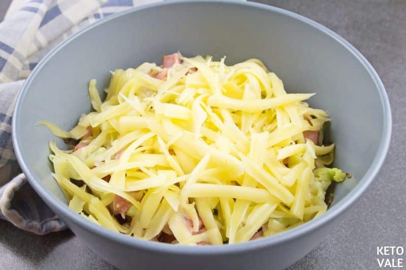 top cheese meat cabbage sauerkraut