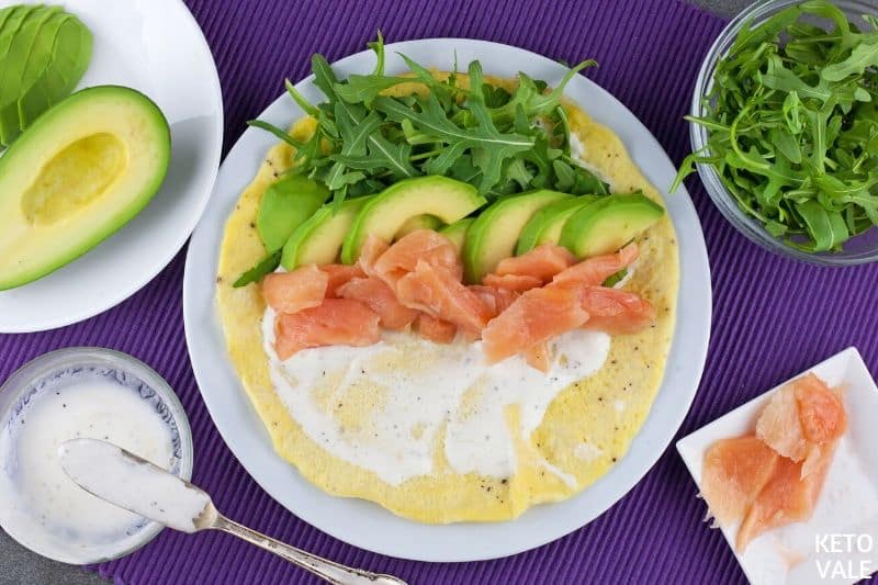 top yogurt salmon avocado arugula