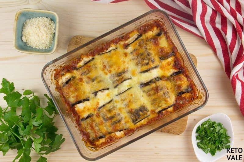 bake eggplant manicotti serve hot