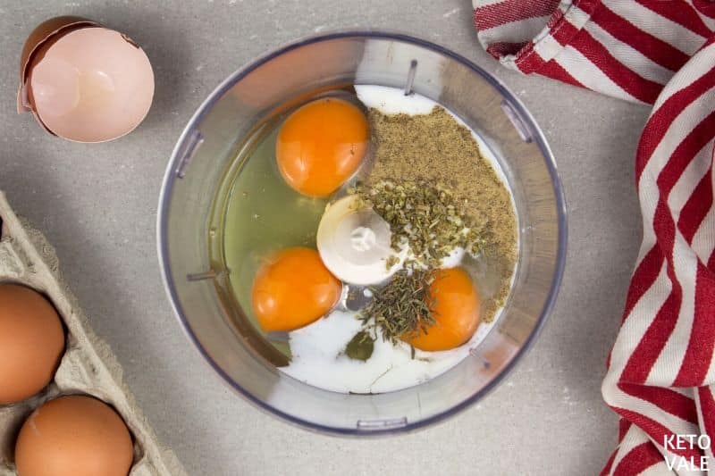 blend eggs heavy cream herbs