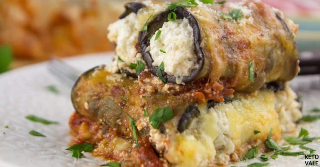 keto eggplant manicotti