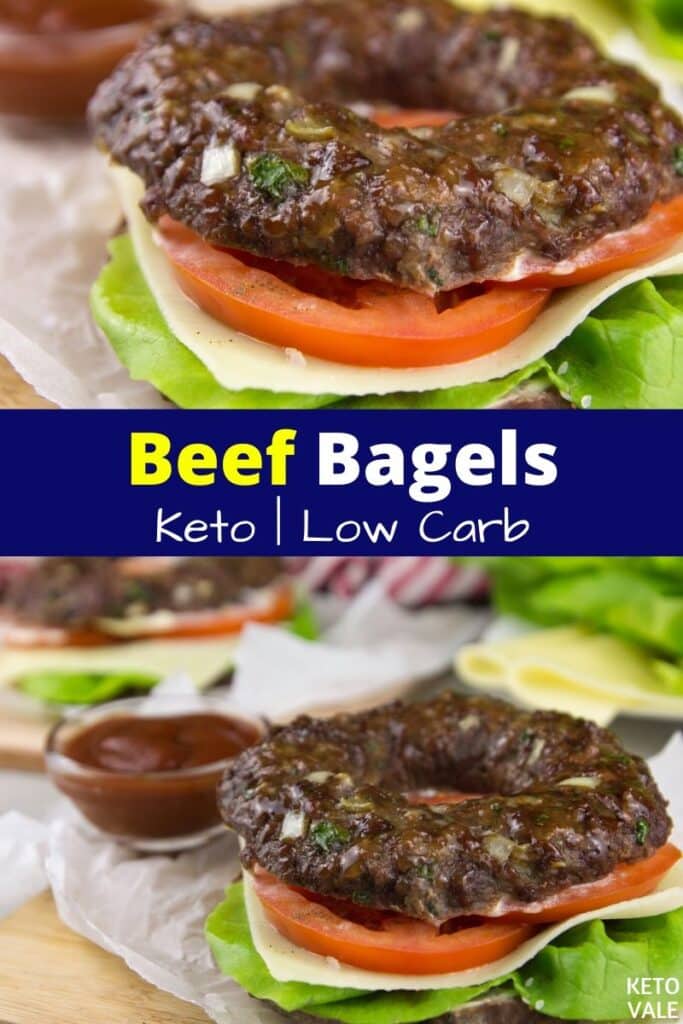 Easy Keto Beef Bagel Sandwich Low Carb Recipe (Only 4 Net Carbs) | KetoVale