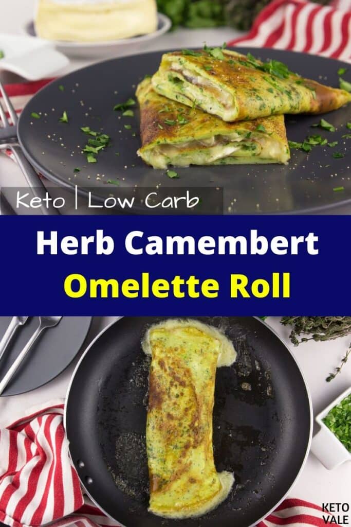 keto herb camembert omelette roll