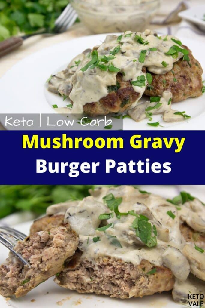keto mushroom gravy burger patties