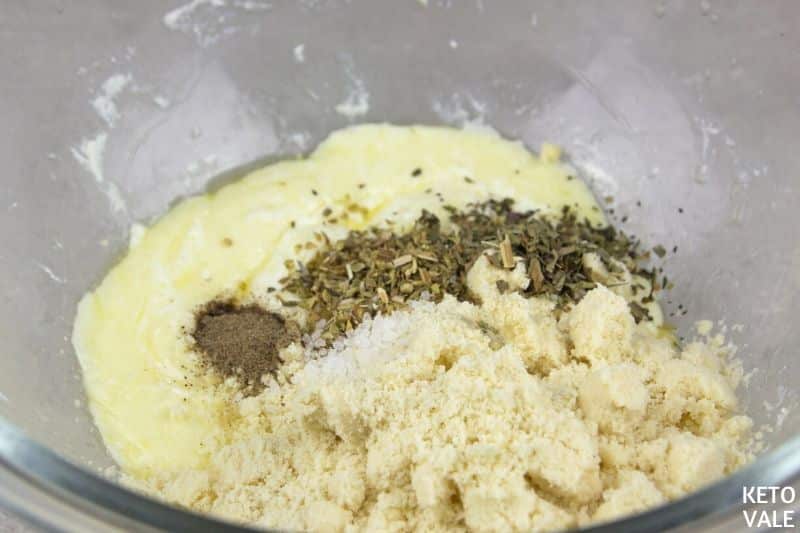knead cheese spices almond flour