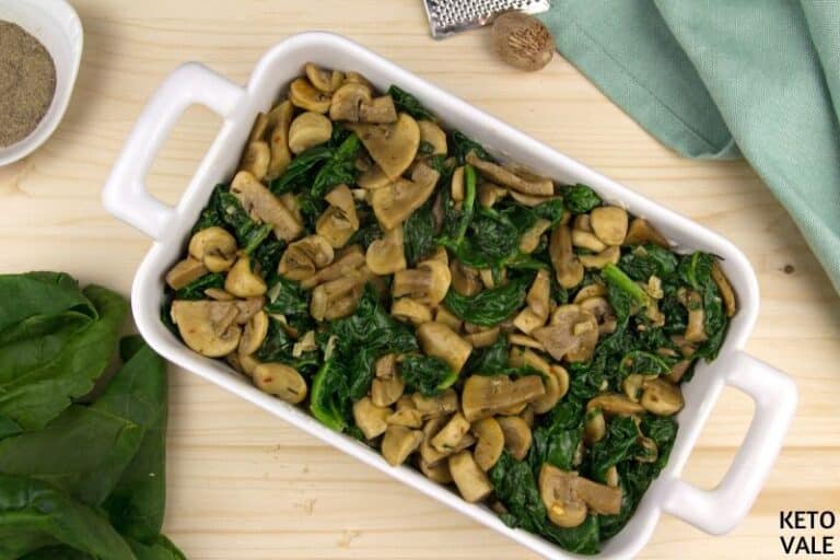 Keto Chicken Spinach Mushroom Casserole Low Carb Recipe | KetoVale