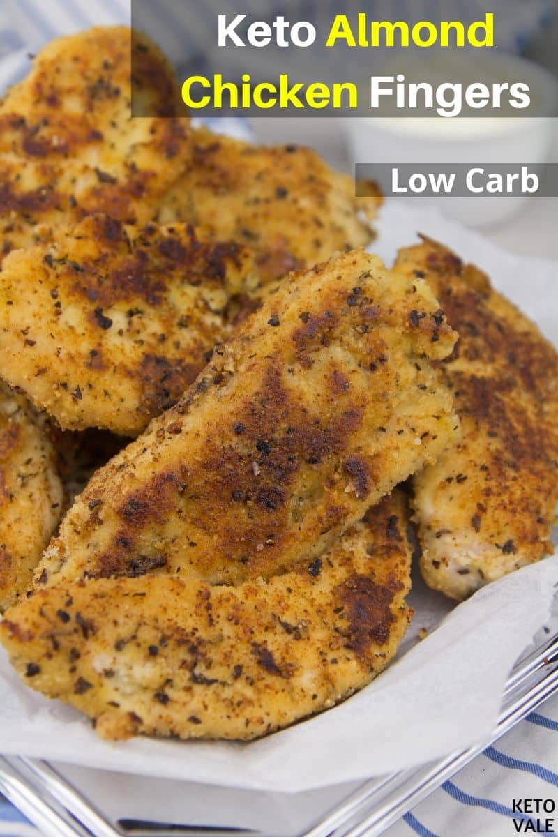 Easy Keto Almond Crusted Chicken Fingers Low Carb Recipe KetoVale