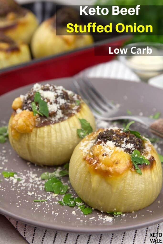 low carb beef stuffed onion