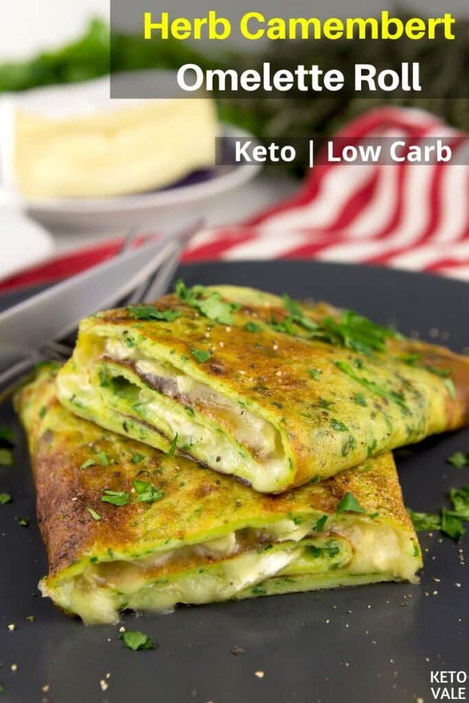 low carb herb camembert omelette roll