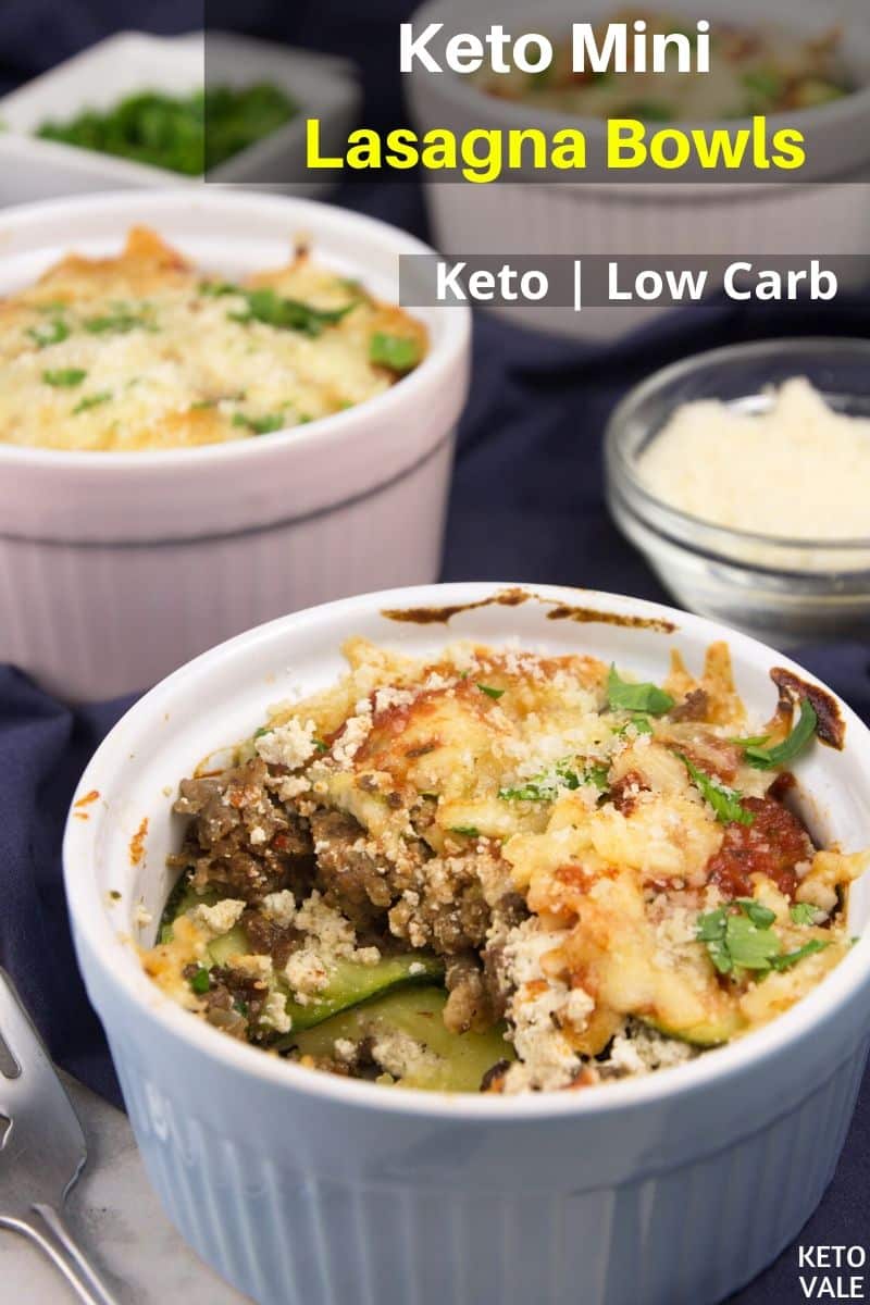 Easy Keto Cheesy Beef Zucchini Lasagna Bowls Low Carb Recipe | KetoVale