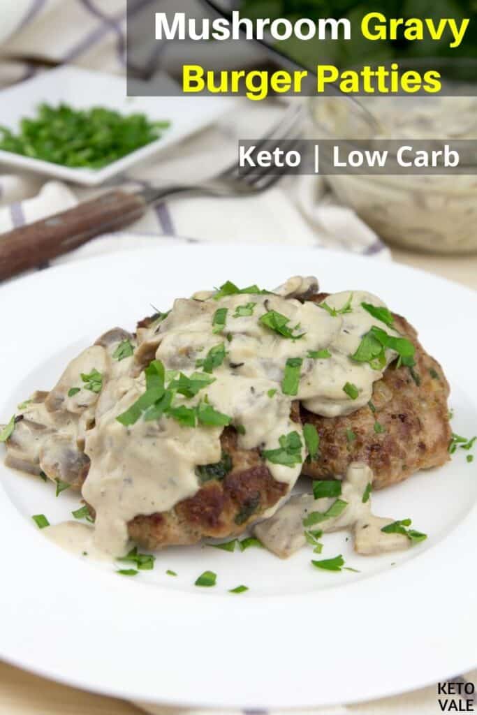 low carb mushroom gravy burger patties