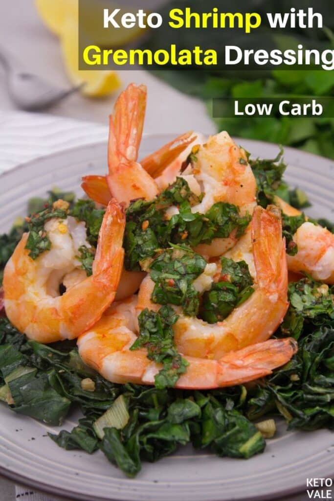 low carb shrimp with gremolata dressing