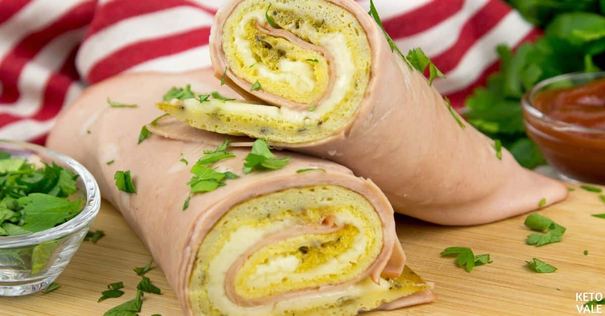 Keto Cheesy Mortadella Omelette Rolls KetoVale