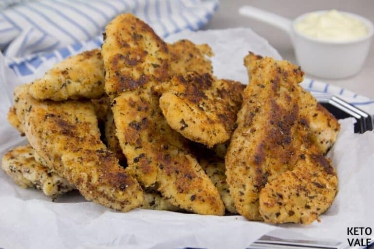 Easy Keto Almond Crusted Chicken Fingers Low Carb Recipe KetoVale