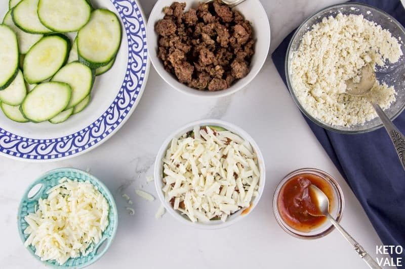 put ingredients small bowls