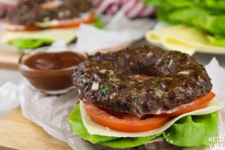 Easy Keto Beef Bagel Sandwich Low Carb Recipe (Only 4 Net Carbs) | KetoVale