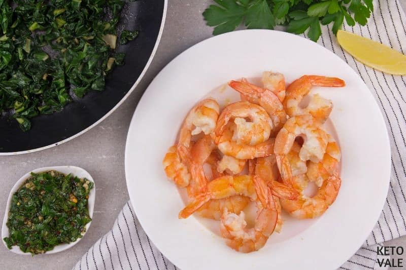 season cooked shrimps salt pepper