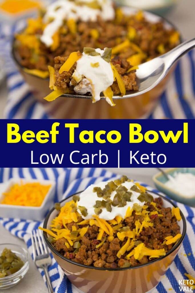 low carb beef taco bowl