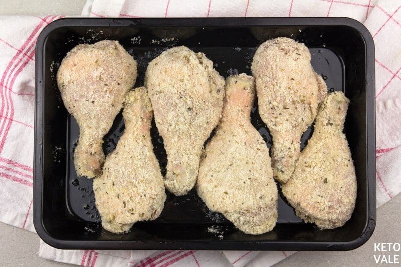 place drumsticks on baking tray