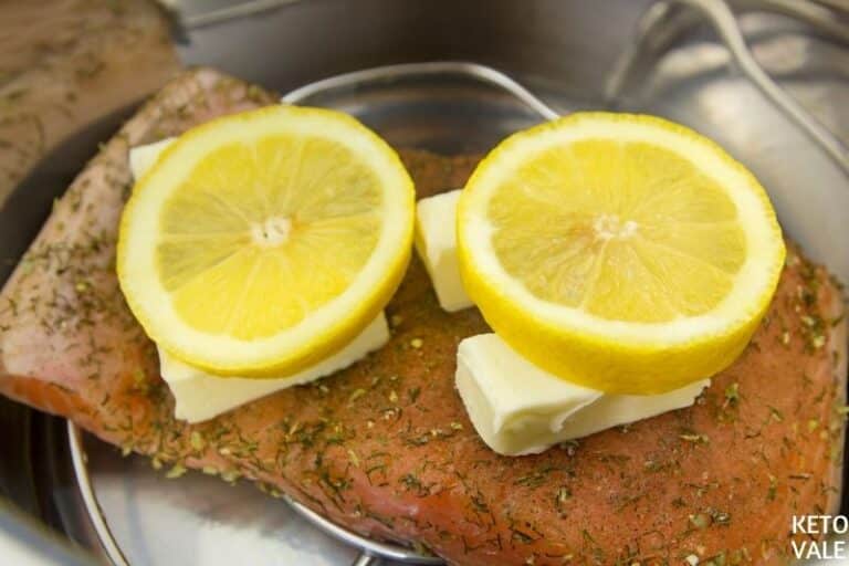 Keto Instant Pot Lemon Butter Salmon and Herbs KetoVale