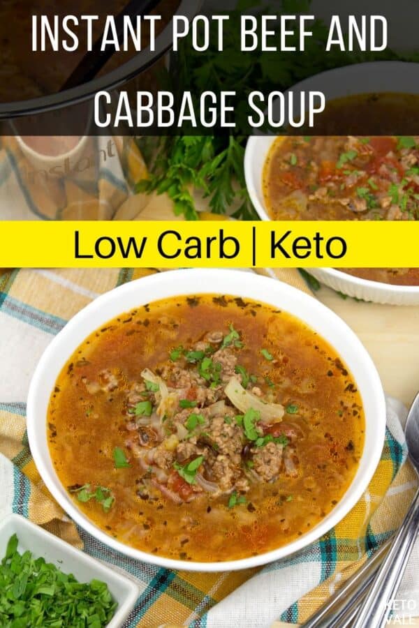 Keto Instant Pot Beef and Cabbage Soup Low Carb Recipe KetoVale