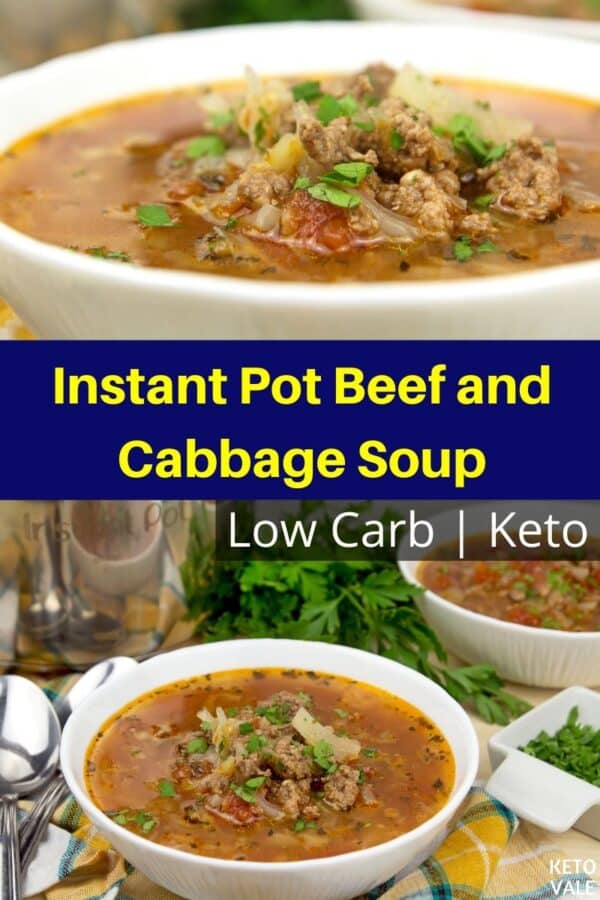 Keto Instant Pot Beef and Cabbage Soup Low Carb Recipe KetoVale