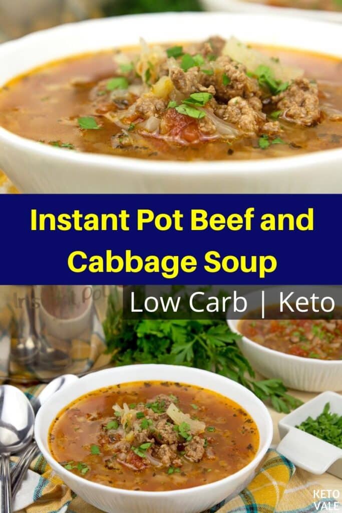 Keto Instant Pot Beef and Cabbage Soup Low Carb Recipe | KetoVale