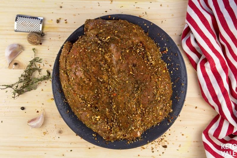 rub pork shoulder with spices