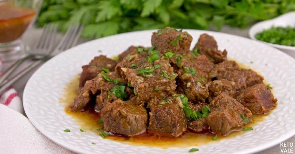 instant pot spicy butter steak bites