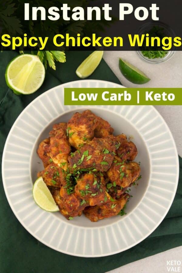 Keto Instant Pot Spicy Chicken Wings Low Carb Recipe | KetoVale