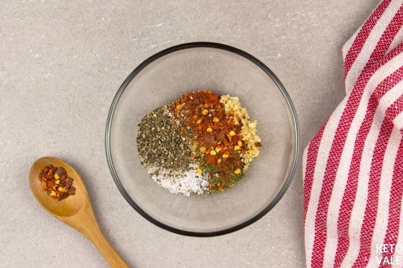 combine dry spices for ribs