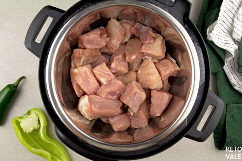 cut pork into cubes