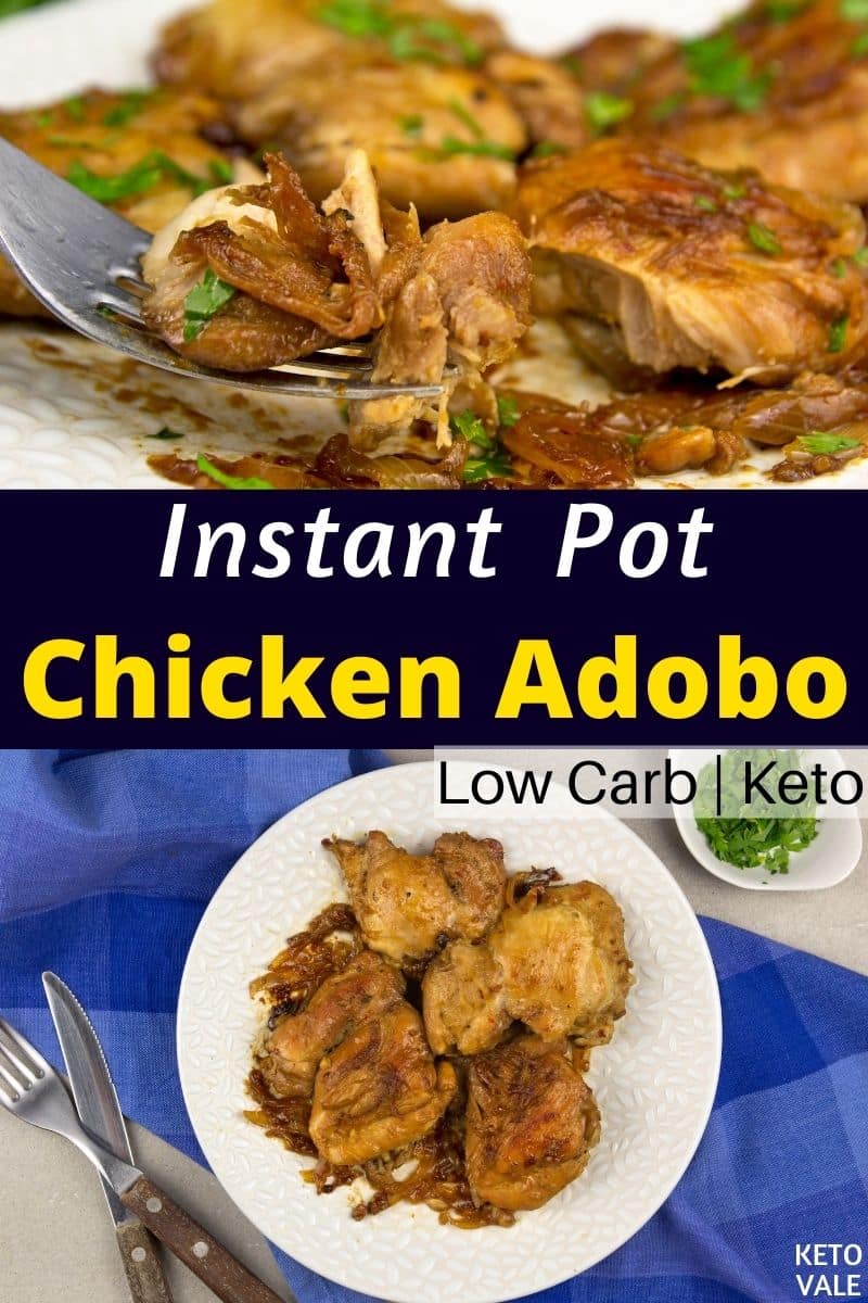 Easy Juicy Keto Instant Pot Chicken Adobo (3 Net Carbs) KetoVale